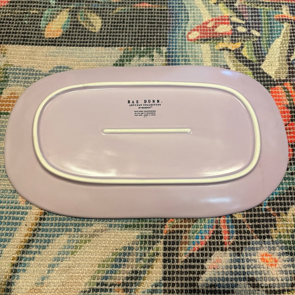 Rae Dunn NEW Lavender Purple Appetizers Platter Tray NWOT Gold Lettering Serving - Picture 5 of 6